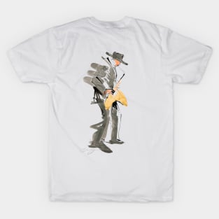 Saxophonist Musician Watercolor Drawing T-Shirt